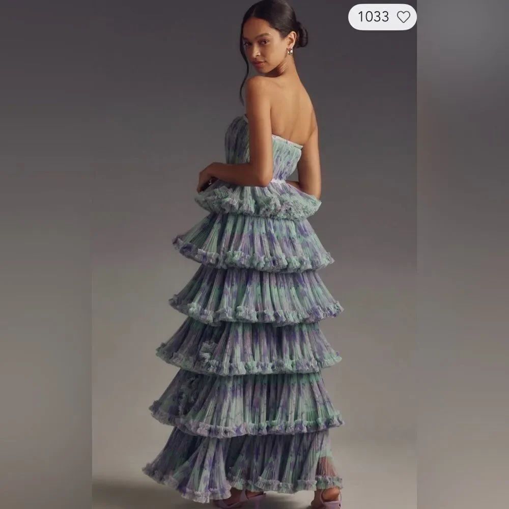 Anthropologie  Hutch Strapless Tiered Maxi Dress